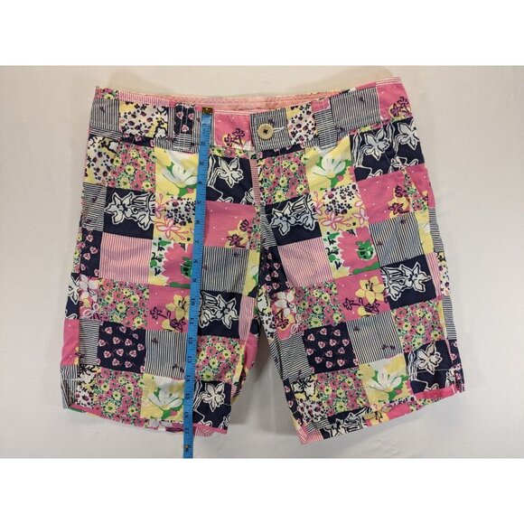 Lilly Pulitzer Callahan Patchwork Shorts Women's 2 Blue Pink Floral Multi 28004 - Picture 4 of 7
